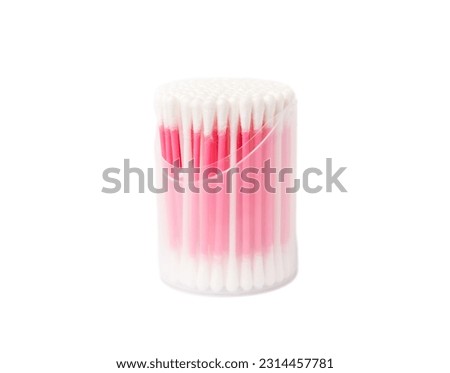 Cotton buds isolated on white background.Cotton Swab.Clean cotton buds. Hygienic product 