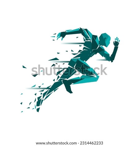 Geometric running man stock illustration Royalty-Free Stock Photo #2314462233