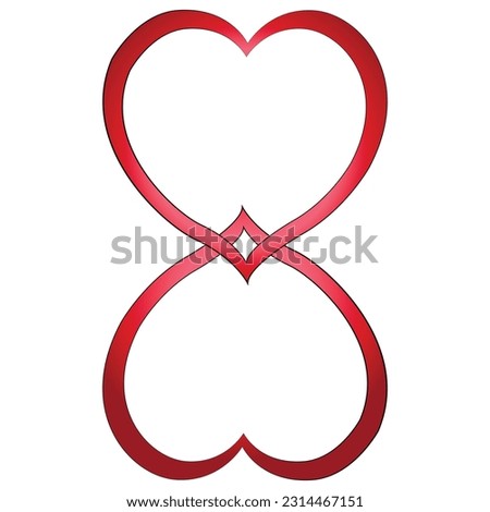 Heart isolated design on white background, valentine icon clipart element for decoration 6