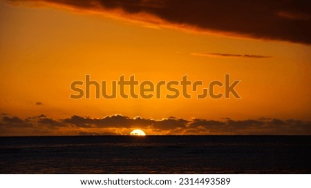 Orange sunset on the beach