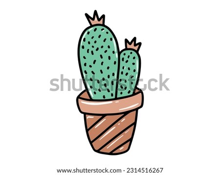 Cactus tree Clip Art Illustration	