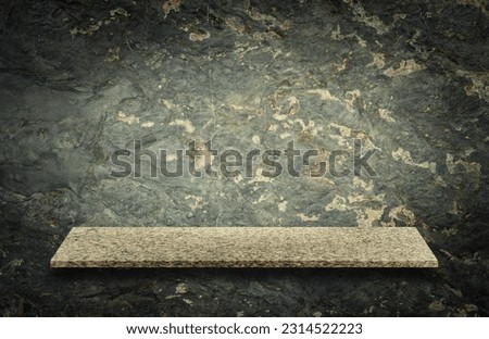 Empty product and display background concept, Marble shelves with stone background for design, Can be use for display or montage you product