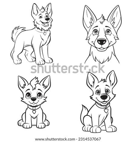 Black and white coloring pages Animals for kids, simple lines, vector , cute Animals, easy coloring pages, for kids , thick lines, low detail, outline