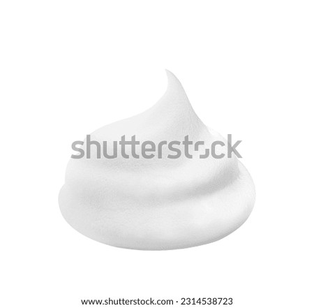 Shaving foam, white cosmetic foam mousse, cleanser, shampoo isolated on white background. Skin care foamy product Royalty-Free Stock Photo #2314538723
