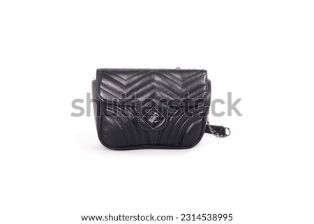 black wallet bag for girl isolated on white background