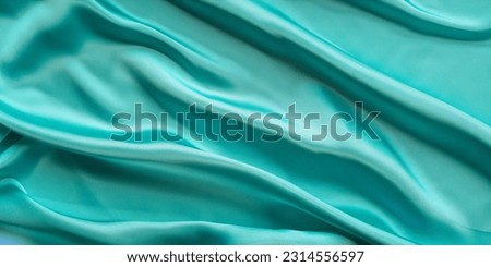 turquoise silk texture background. High quality photo