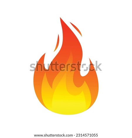 High quality fire emoticon isolated on white background. Fire emoji vector illustration. Lit icon. Royalty-Free Stock Photo #2314571055