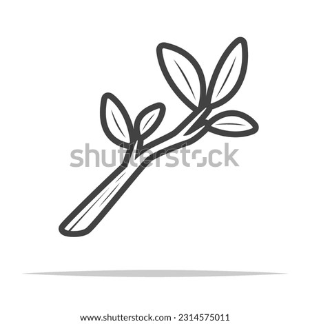Tree branch outline icon transparent vector isolated