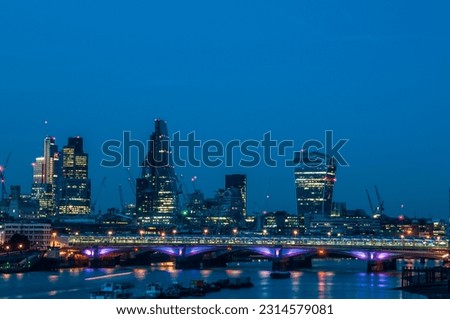 London city skyline at dusk