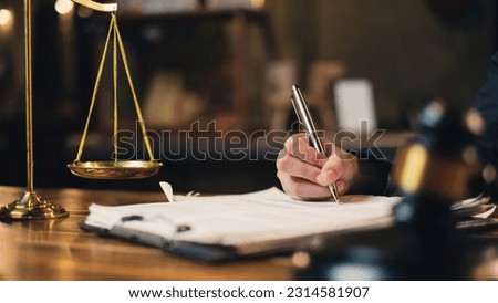 Lawyer, executive or businessman is signing a signature to approve agreement, legal investment or deal. Corporate and insurance agreement or court report. Law and authority Power of pen. Finance.