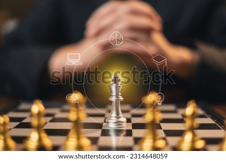 Outstanding silver chess, business leadership management. Manager is hiring a right person with talent skills for a position. Soft and hard skill. Key person for successful work. Boss and executive.
