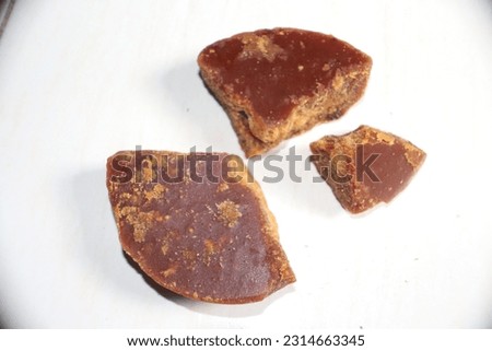 A picture of palm  sugar on a white background