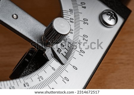 a top angle view of a protractor