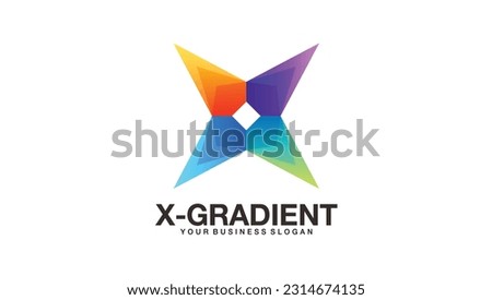 Alphabet X letter initial logo in gradient color style