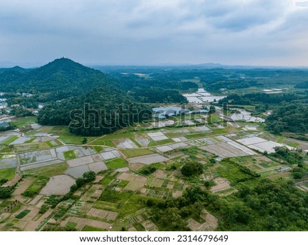 Aerial photography of pastoral scenery in Jiangxi, China
