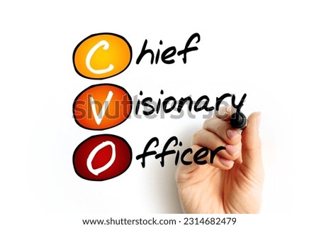 CVO - Chief Visionary Officer is an executive function in a company like CEO or COO, acronym text concept background