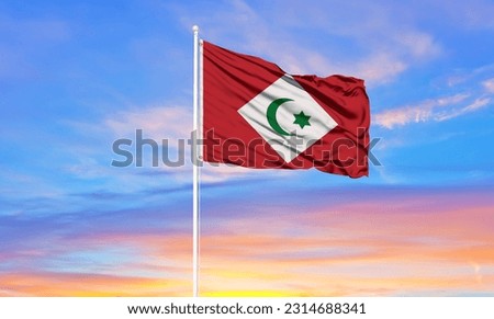 rif flag on flagpoles and blue sky 
 Royalty-Free Stock Photo #2314688341