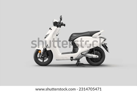 White electric scooter side view Royalty-Free Stock Photo #2314705471