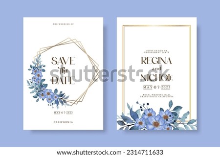 Wedding Invitation With Floral Watercolor