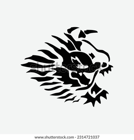 Tattoo animal art black logo silhouette illustration. Tattoo vector