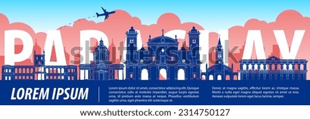 Paraguay famous landmark silhouette style, vector illustration Royalty-Free Stock Photo #2314750127