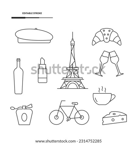 France Icon Set Vector Design.