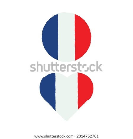 Color France Flag Vector Design.