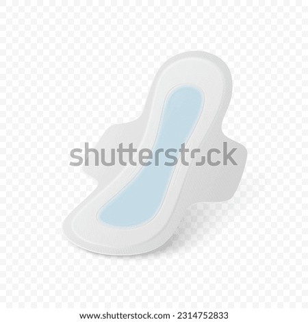 Vector 3d Realistic Menstrual Hygiene Products - Sanitary Pad Icon Closeup Isolated. Feminine Hygiene Icon - Sanitary Menstrul Pad, Design Template. Front, Side View Royalty-Free Stock Photo #2314752833