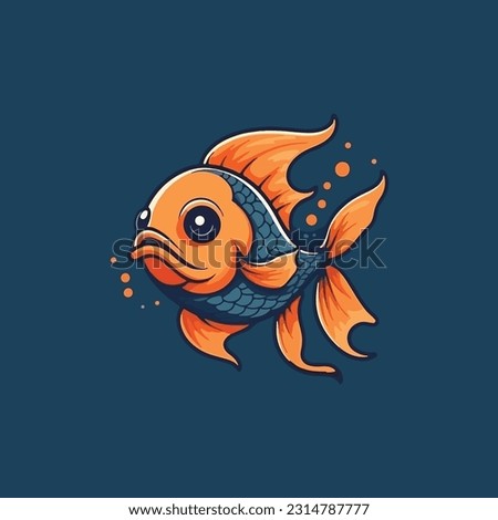 Mascot logo in the shape of a goldfish for a fish food products company