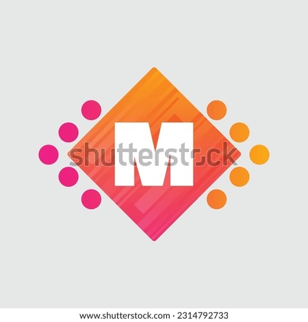 M Letter Logo abstract geometric design vector template Logotype icon Digital Technology style.