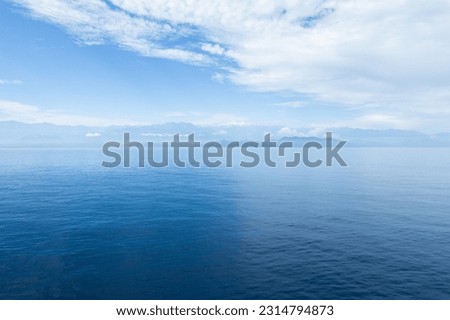 Aerial view of the mountains and the ocean Royalty-Free Stock Photo #2314794873