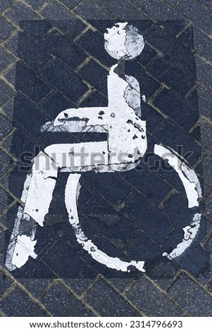 Symbol picture, handicapped parking lot, Thuringia, Germany