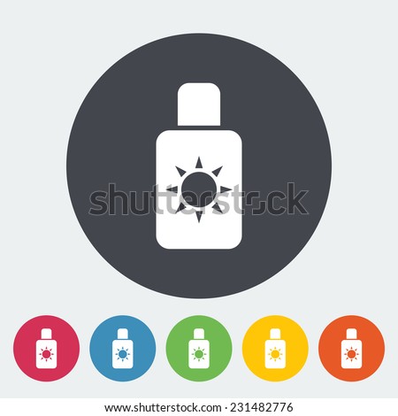 Sunscreen. Single flat icon on the circle. Vector illustration.