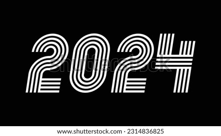 2024 new year editable white text with black background free vector image