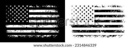 Distressed USA Flag. Vintage Flag Of America.