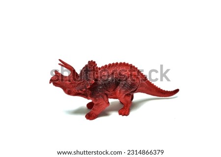 Dinosaur. Plastic toy. Isolated on a white background.