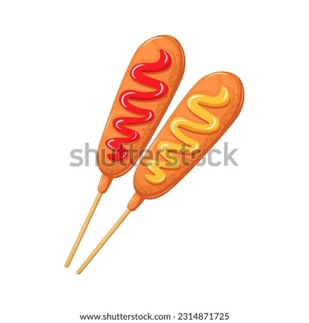 Vector illustration of two corndog