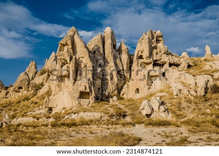 Amazing rocks in Zelve. Cappadocia Earth Pyramids. Turkey Royalty-Free Stock Photo #2314874121