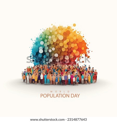 Illusration of a large and diverse group of people seen from above gathered together in the shape of the globe. Royalty-Free Stock Photo #2314877643