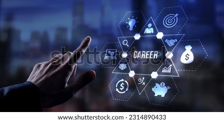 Internet, business, Technology and network concept.Coach motivate to career growth. Personal development, personal and career growth. Potential concepts. Virtual button. Royalty-Free Stock Photo #2314890433