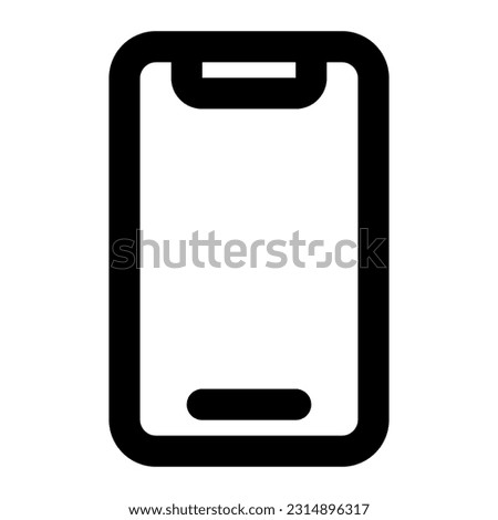 smartphone icon vector designed in outline lineal bold rounded style (32px artboard 2px stroke)