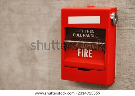 Fire alarm box on the wall close up