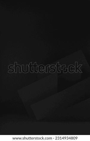 Rich black stage mockup with abstract geometric pattern of angles,  polygonal shapes and triangles as relief for presentation cosmetic products, goods, advertising, design in simple style, vertical.