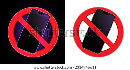 Vector sets of phone stop signs. No phone sign, no smartphone sign and a forbidden cell phone sign, Ban on use of mobile phone. Vector illustration.
