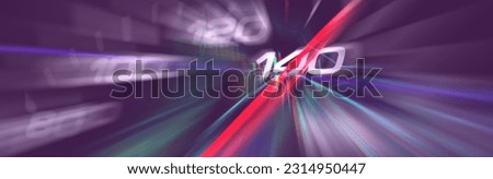 Speedometer with Futuristic Speed.Working set for analyzing financial statistics and analyzing a market data. Double exposure.Dark background.Banner.
