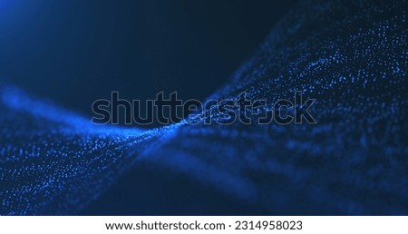 Digital wave with many dots and particles. Abstract dynamic wave background. Technology or science banner Royalty-Free Stock Photo #2314958023