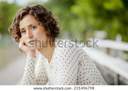 Worried Woman Waiting Royalty-Free Stock Photo #231496798