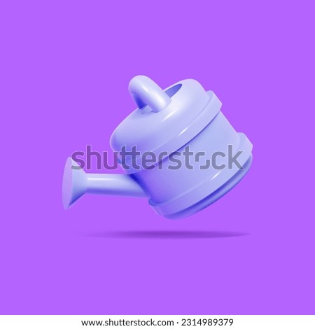 Watering can isolated 3D vector, low poly.
