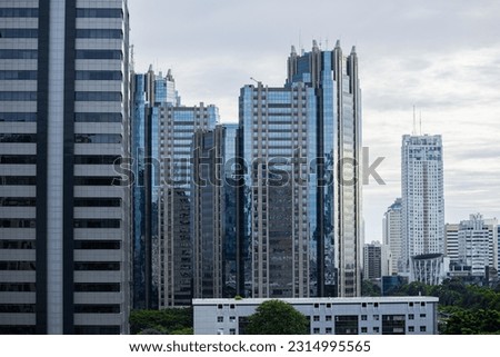 View of tall buildings in the Sudirman Central Business District Royalty-Free Stock Photo #2314995565