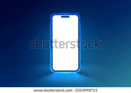 Smartphone light screen, technology mobile display light. Smart phone screen glows illustrations. Vector.
